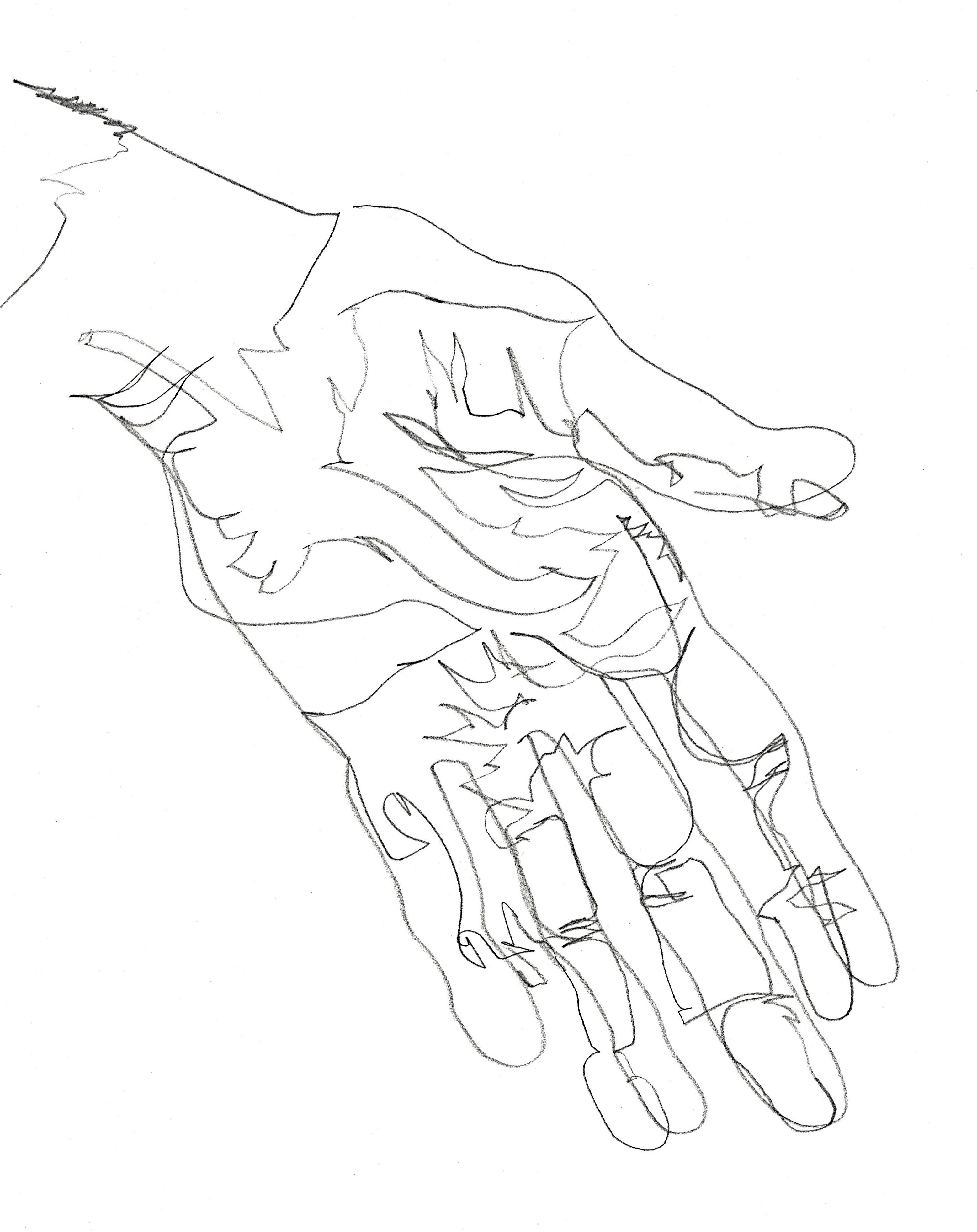 3115x3926 Contour Line Drawing - Contour Line Drawing Of A Hand
