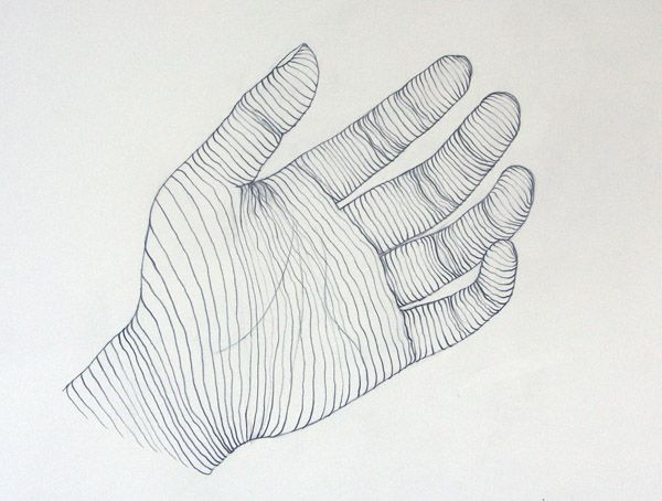 600x454 Drawing Examples For Classroom Art!!!contour Line Drawing Of Hand - Contour Line Drawing Of A Hand