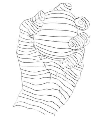 350x400 word hand drawing final version twenty first century art - Contour Line Drawing Of A Hand