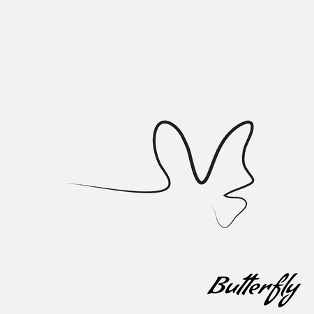 450x450 Simple Logo Butterfly Contour Lines Of Hand Drawing Royalty Free - Contour Line Drawing Of A Hand