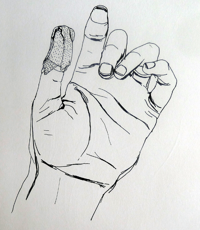 697x800 Contour Line Hand Drawing Hand - Contour Line Hand Drawing
