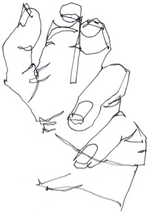 216x311 Blind Contour Drawing Hand - Contour Line Hand Drawing