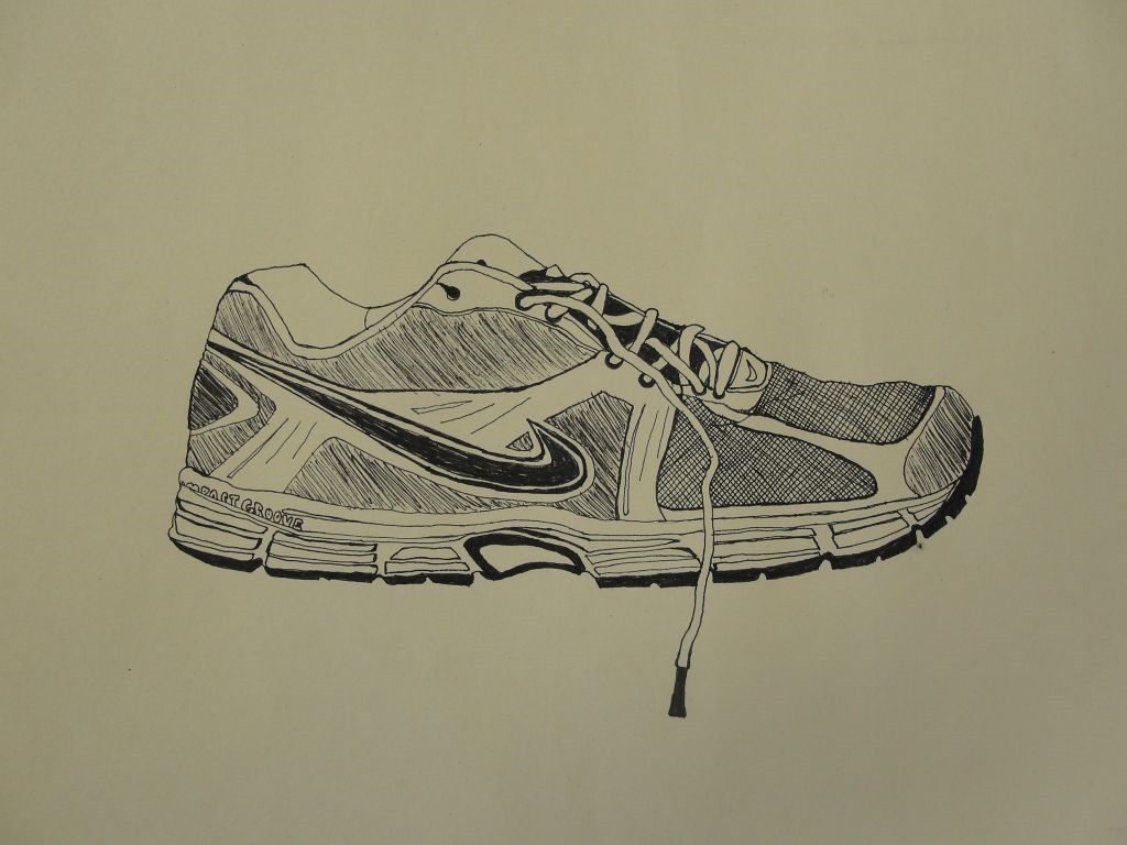 1024x768 homework for week sept and mr mck 's art page - Contour Shoe Drawing