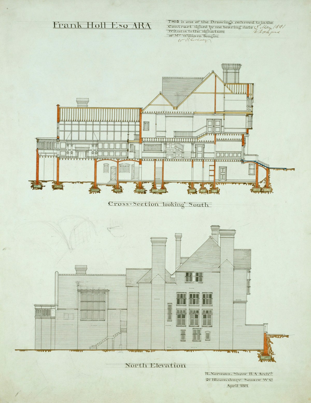 1200x1555 Contract Drawing For The Three Gables, Fitzjohn's Avenue - Contract Drawing