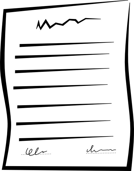 468x595 Signed Document Contract Clip Art Free Vector In Open Office - Contract Drawing