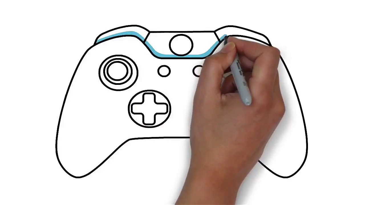 1280x720 How To Draw A Xbox Controller Step - Controller Drawing
