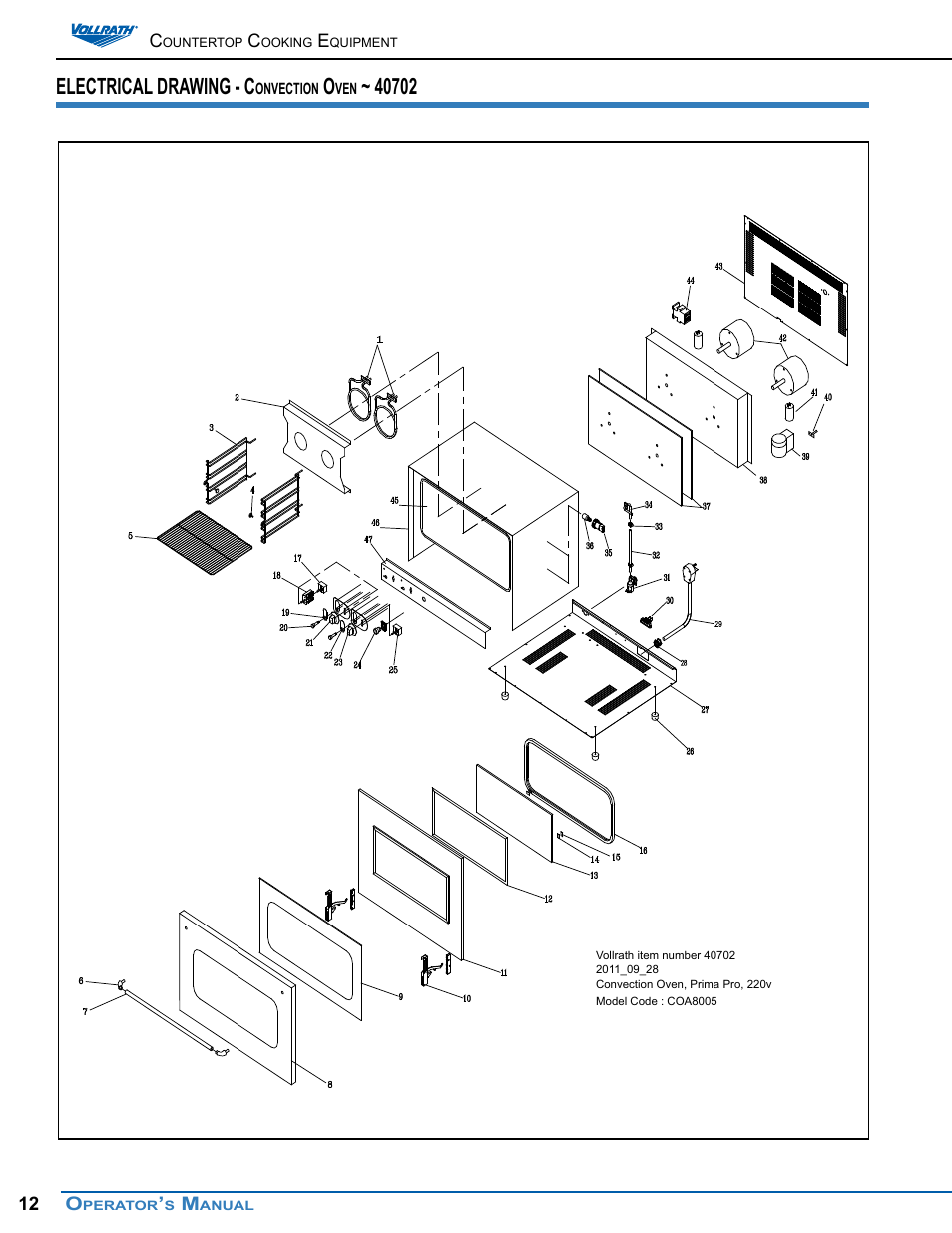 954x1235 Electrical Drawing - Convection Drawing