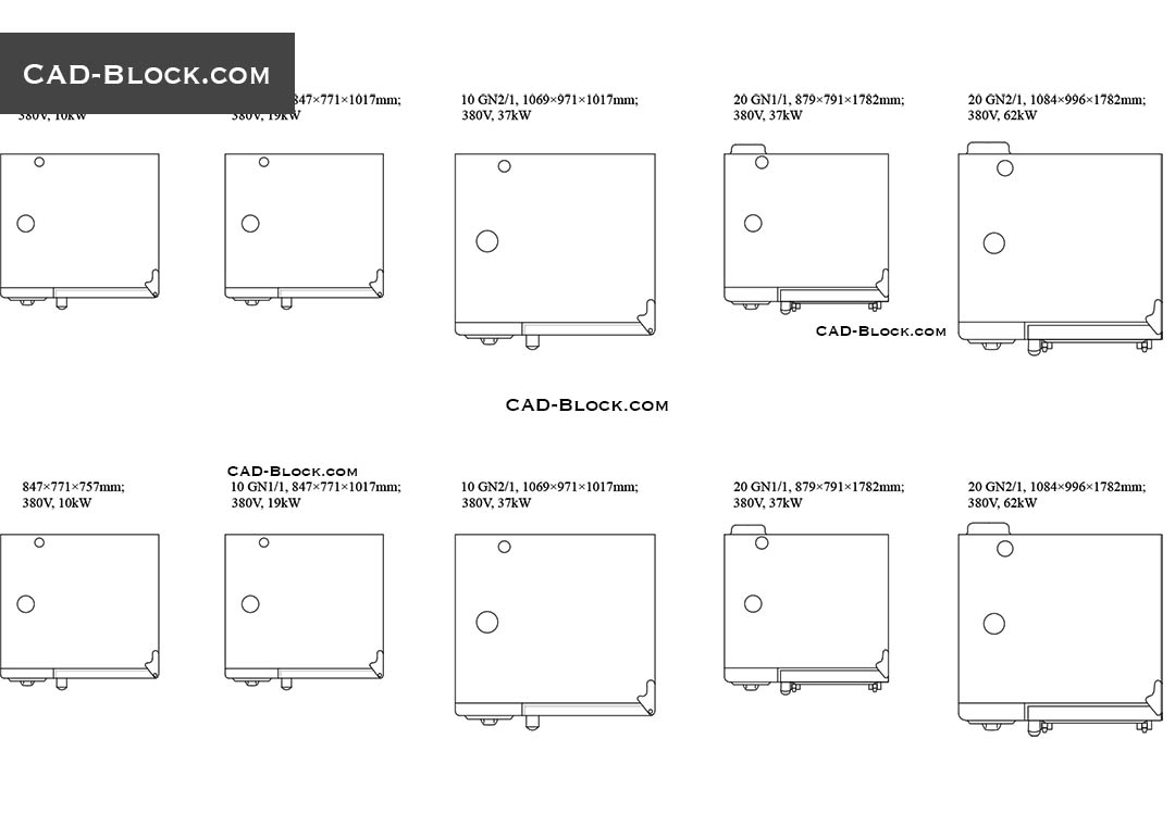 1080x760 Steam Convection Ovens Free Cad Blocks Download, Autocad - Convection Drawing