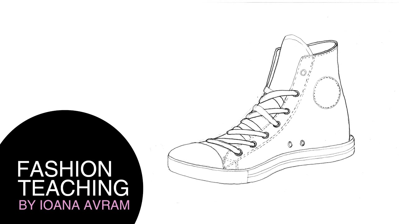 1280x720 How To Draw Converse Shoes - Converse Drawing