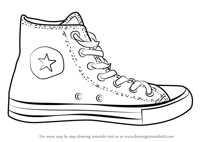 Converse Drawing at PaintingValley.com | Explore collection of Converse ...