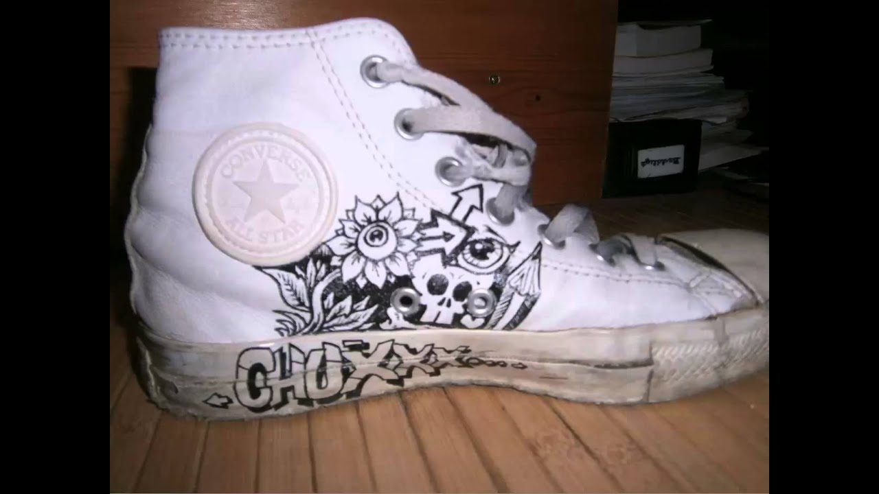 1280x720 Absnp Drawing On A Converse Shoe - Converse Drawing