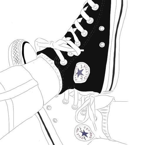 500x491 Art Converse Drawing Shared - Converse Drawing