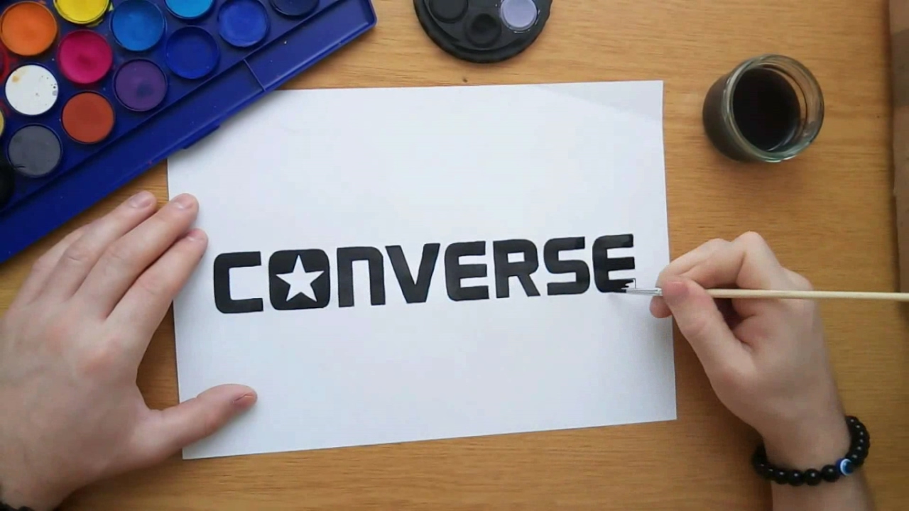 1280x720 How To Draw The Converse Logo - Converse Logo Drawing