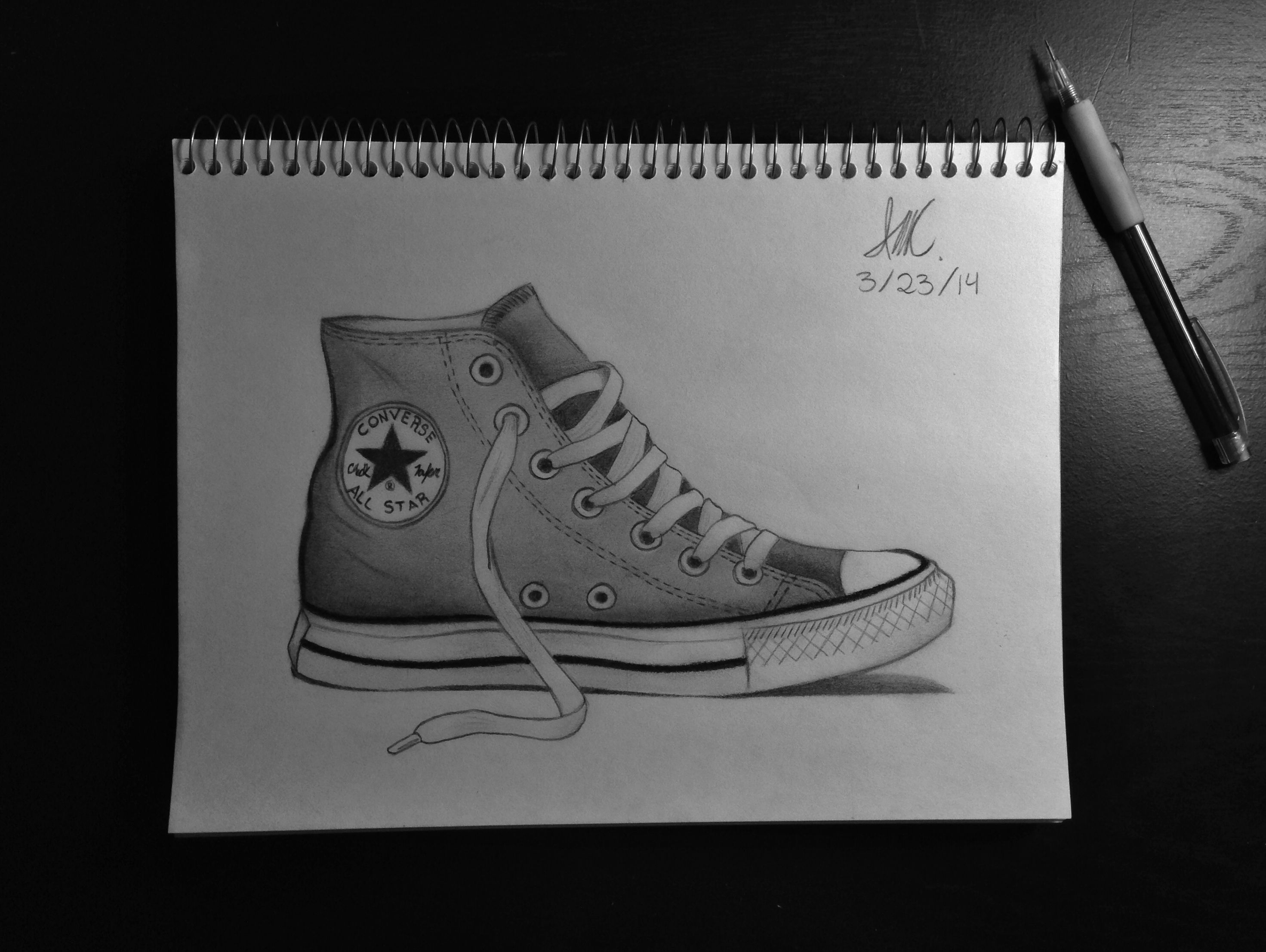 Converse Shoe Drawing at PaintingValley.com | Explore collection of ...