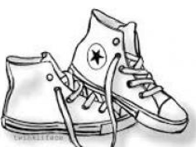 640x480 Free Drawn Converse, Download Free Clip Art - Converse Shoe Drawing