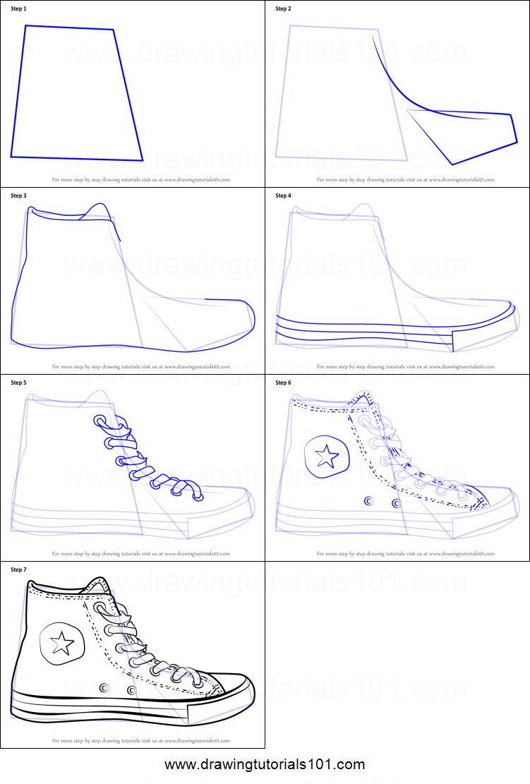 Converse Shoe Drawing at PaintingValley.com | Explore collection of ...