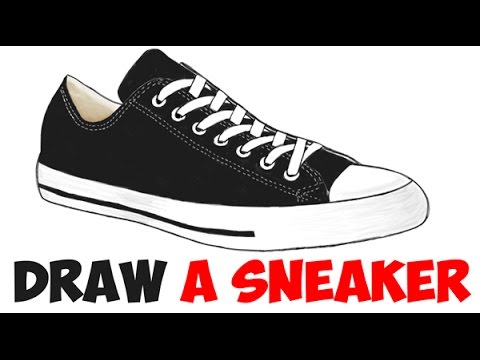 480x360 How To Draw Sneakers From The Side Easy Step - Converse Shoe Drawing