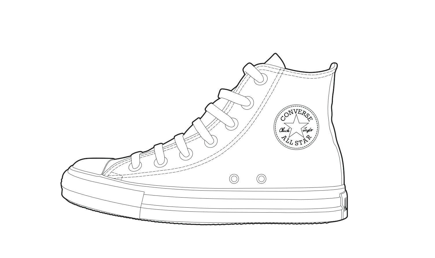 Converse Shoe Drawing at PaintingValley.com | Explore collection of ...