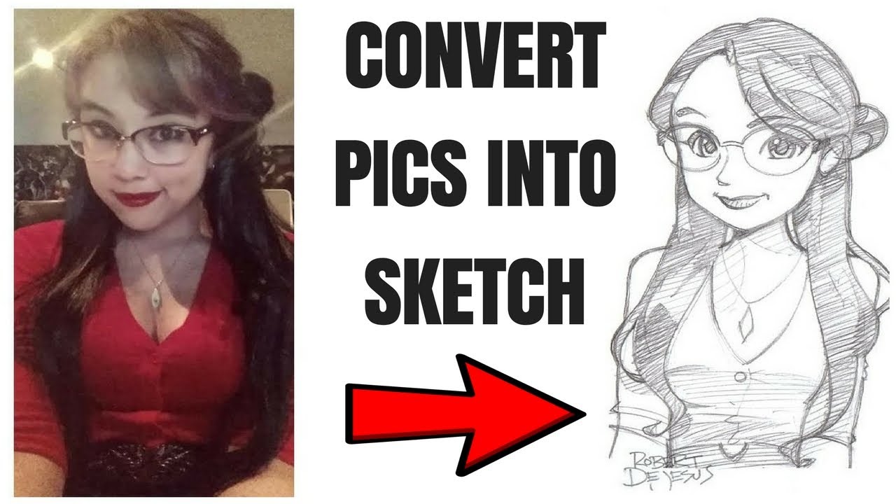 Photo to drawing conversion example