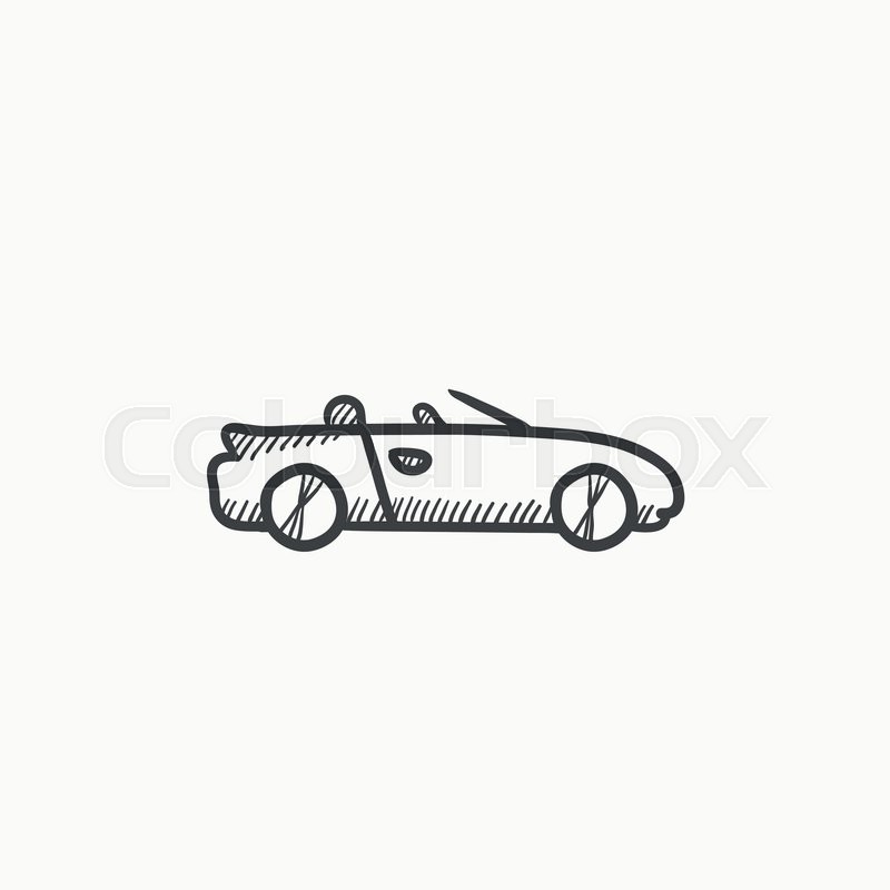 800x800 convertible car vector sketch icon stock vector colourbox - Convertible Drawing