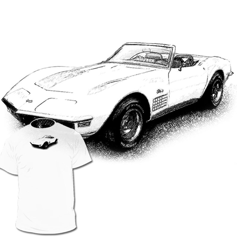 794x794 corvette convertible drawing tshirt chevy drawings availabl etsy - Convertible Drawing