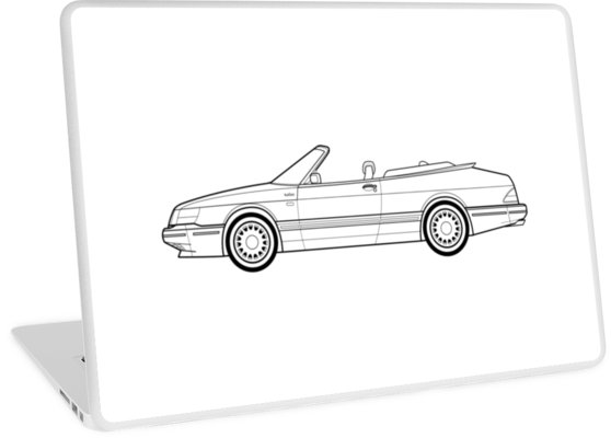558x400 saab convertible outline drawing laptop skins - Convertible Drawing