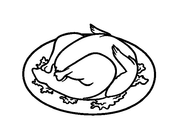 600x470 Cooked Chicken Coloring Pages - Cooked Chicken Drawing