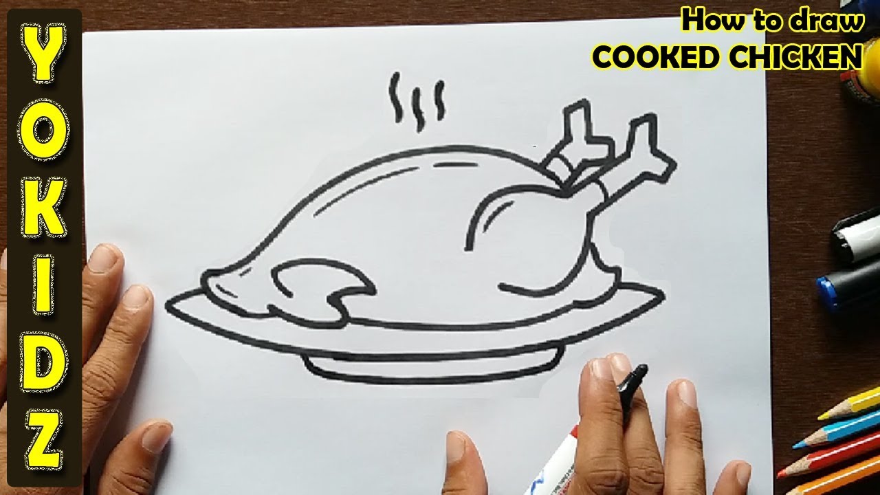 1280x720 How To Draw Cooked Chicken - Cooked Chicken Drawing