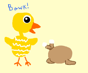 300x250 living chicken sees cooked chicken drawing - Cooked Chicken Drawing