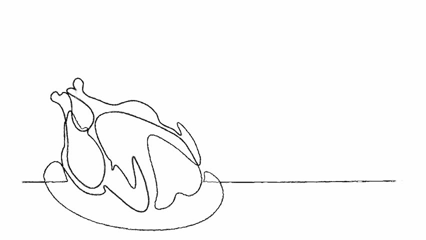 852x480 Cartoon Cooked Chicken Stock Video Footage - Cooked Chicken Drawing