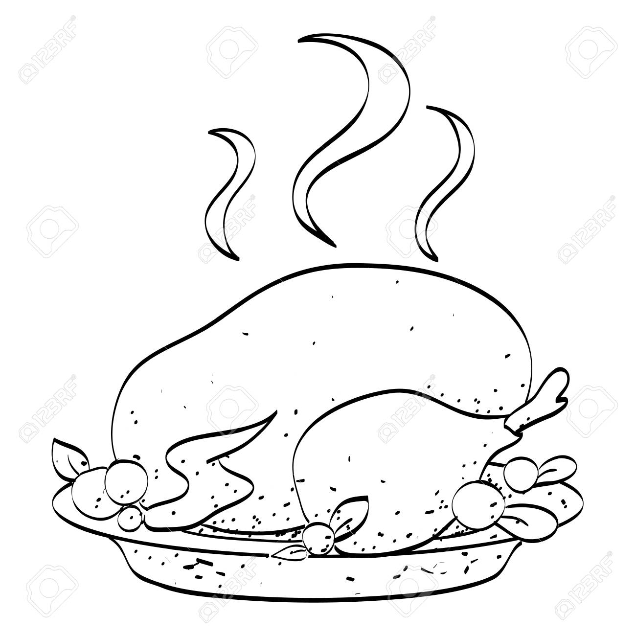 1300x1300 Drawn Turkey Cooked Fish - Cooked Turkey Drawing