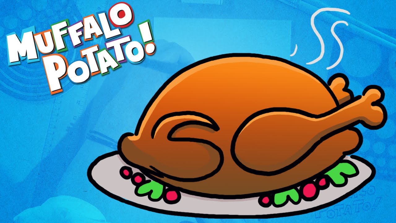 1280x720 how to draw a roast turkey using letters and numbers with muffalo - Cooked Turkey Drawing