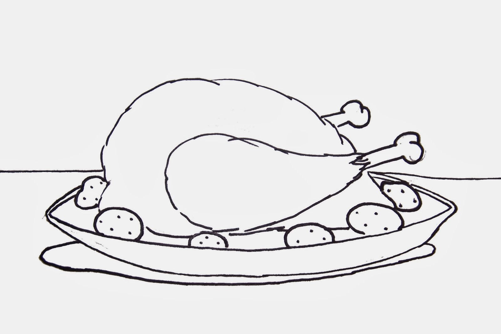 1600x1067 Simple Cooked Turkey Drawing Free Printable Coloring Sheets - Cooked Turkey Drawing