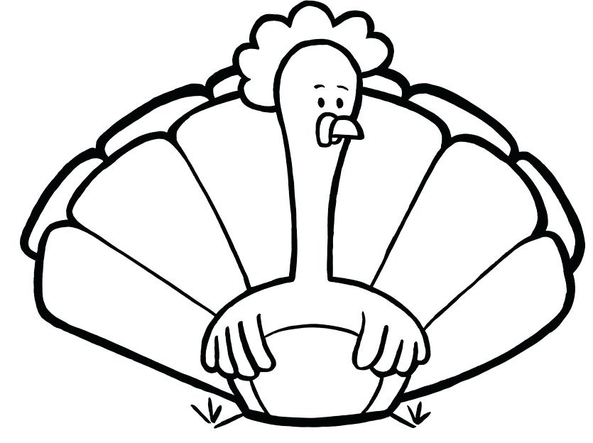 835x624 Turkey Coloring - Cooked Turkey Drawing
