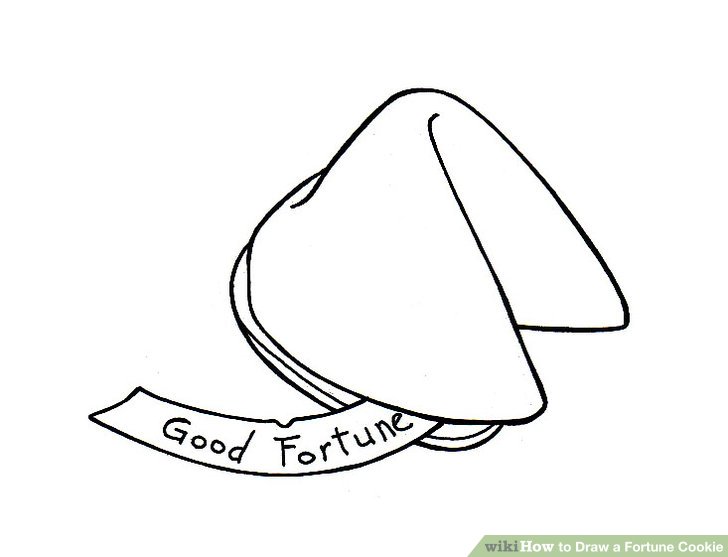 728x557 How To Draw A Fortune Cookie Steps - Cookie Drawing