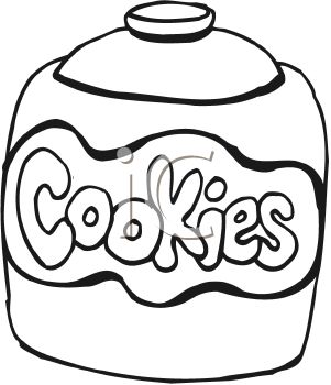301x350 clip art black and white cookie jar clipart - Cookie Jar Drawing