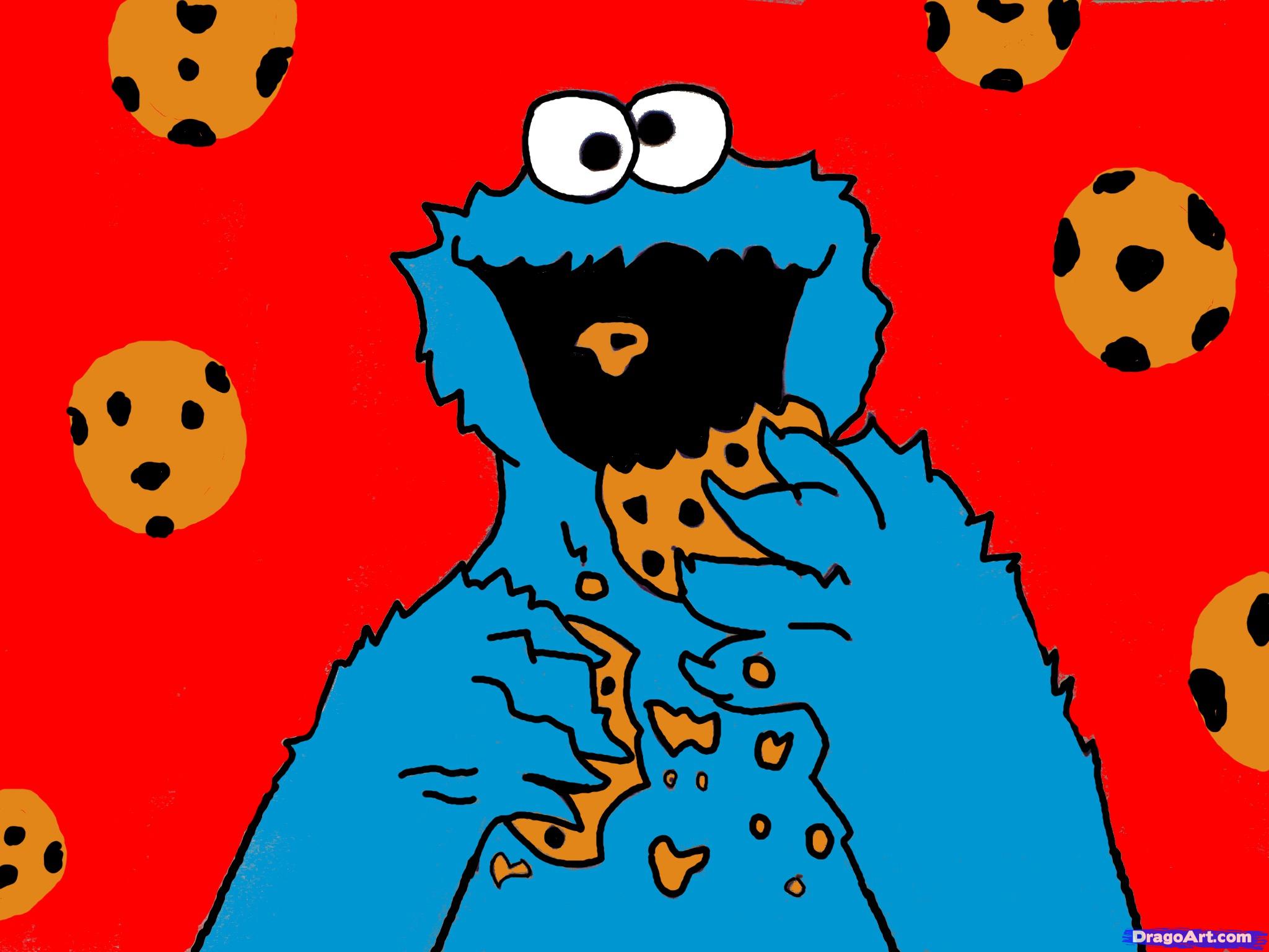 2048x1536 how to draw cookie monster, step - Cookie Monster Drawing