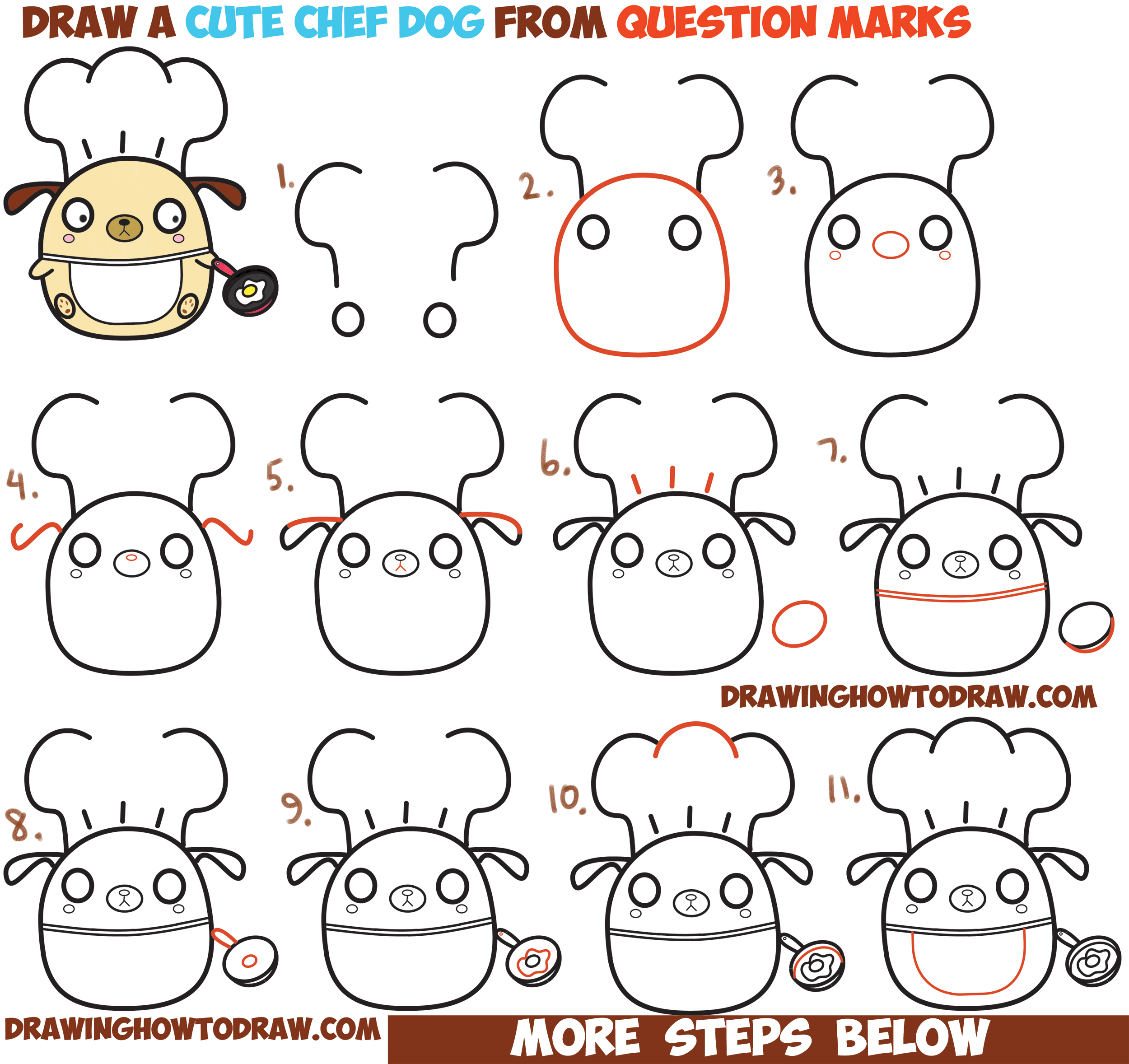 2500x2356 How To Draw Cute Kawaii Chibi Dog Chef Cooking From Question Mark - Cooking Drawing