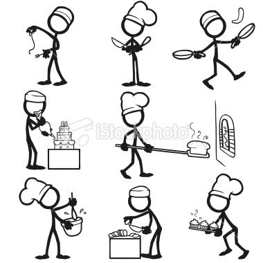 380x380 Stickfigures Doing Cooking Activities Art Draw Stick People - Cooking Drawing