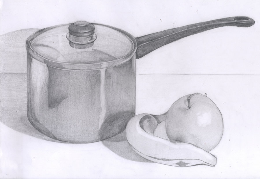900x619 Pan Drawing Pencil For Free Download - Cooking Pot Drawing