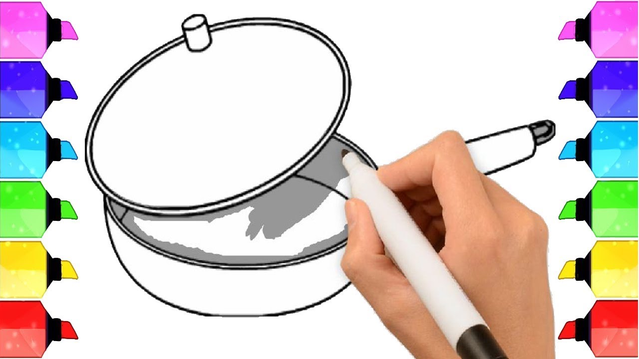 1280x720 How To Draw A Pot - Cooking Pot Drawing