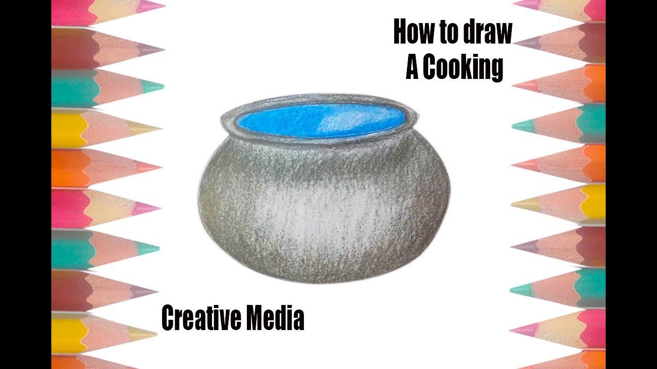 1280x720 Coloring Pages For Kids How To Draw A Cooking Pot Drawing - Cooking Pot Drawing
