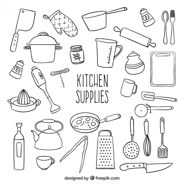 626x626 Kitchen Tools Vectors, Photos And Free Download - Cooking Utensils Drawing