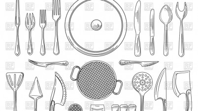 402x226 kitchen utensils drawing images - Cooking Utensils Drawing