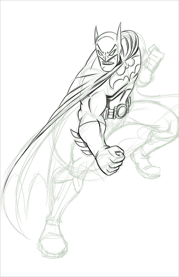 585x904 Fantastic Batman Drawings Download! Free Premium Templates - Cool Batman Drawings