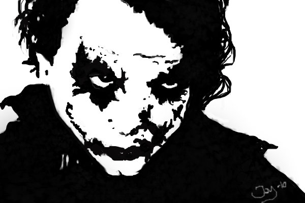 600x400 Joker A Black White Speedpaint Drawing - Cool Black And White Drawings
