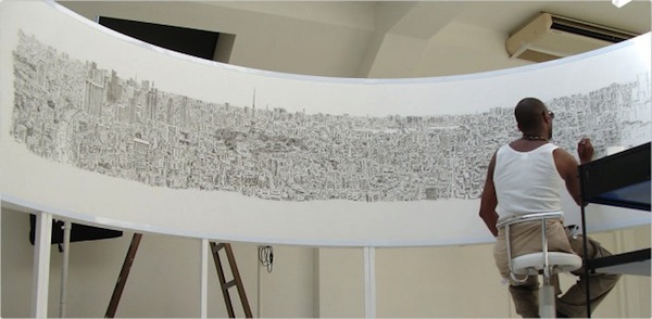 600x294 Incredibly Detailed Drawings Of Panoramic Cityscapes, Made - Cool City Drawings