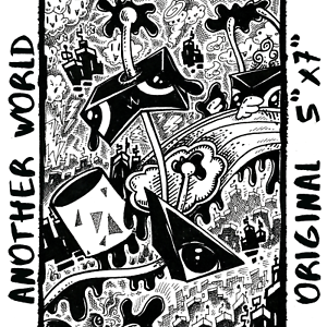 300x300 Original Cool Nyc Graffiti Art Raw Pen Drawing W City Scape - Cool City Drawings