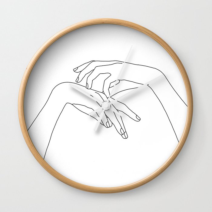 700x700 Hands Line Drawing Illustration - Cool Clock Drawings