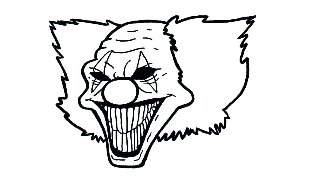 1024x604 Evil Clown Coloring Pages Scary - Cool Clown Drawings